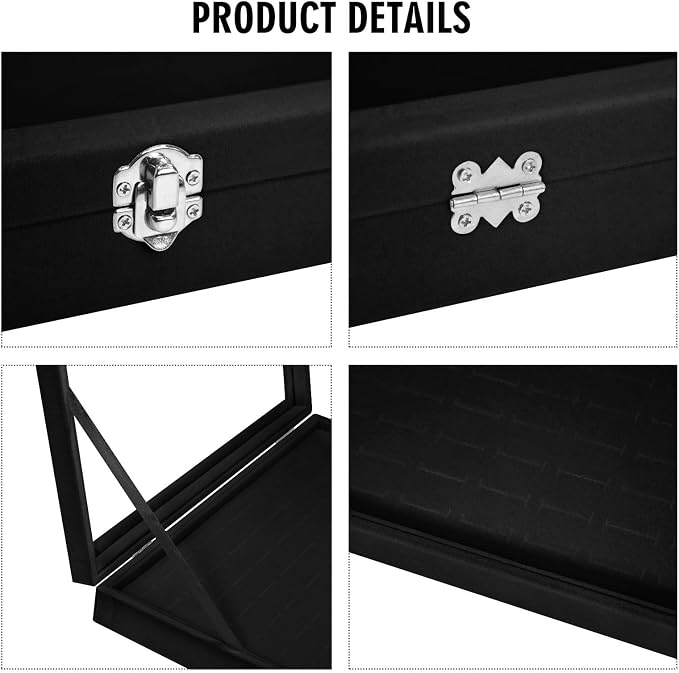 Vicoter Rings Organizer Tray 100 Slot Velvet Ring Earring Storage Box TranSparent Cover Jewelry Store Ring Display Box Jewelry Display Cabinet for Girl Wife Mother - Image 4