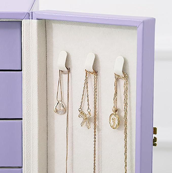 Cute Jewelry Box for Women teen Girls Jewelry Organizer Large Jewelry Organizers and Storage Faux Leather Jewelry Storage Jewlery Box Jewellery Box Joyeros Organizador De Mujer - Image 6