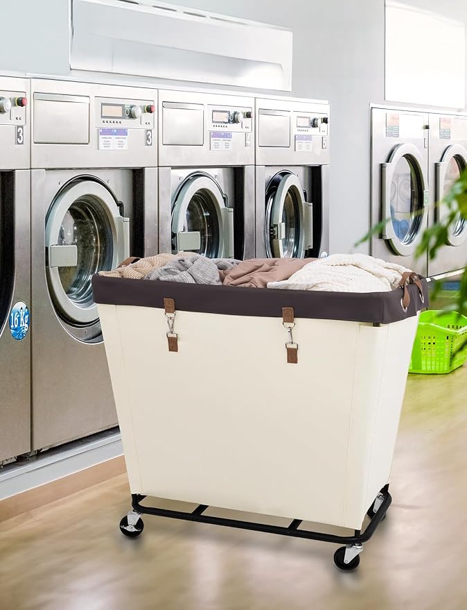 StorageWorks 320L Laundry Basket with Wheels, Extra Large Rolling Hampers for Clothing Organizer, Dirty Clothes Basket for Hotel, Home, Closet, Dorm, Beige - Image 6