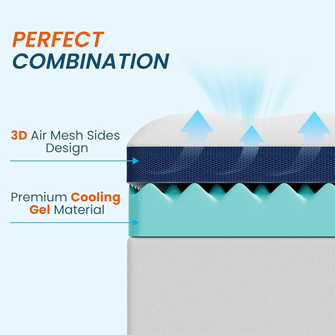 4 Inch Memory Foam Dual-Layer Mattress Topper King Size - 2Inch 1000GSM Quilted Pillow Top with Down-Alternative + 2Inch 5-Zone Egg Crate Memory Foam（King,78"x80"）