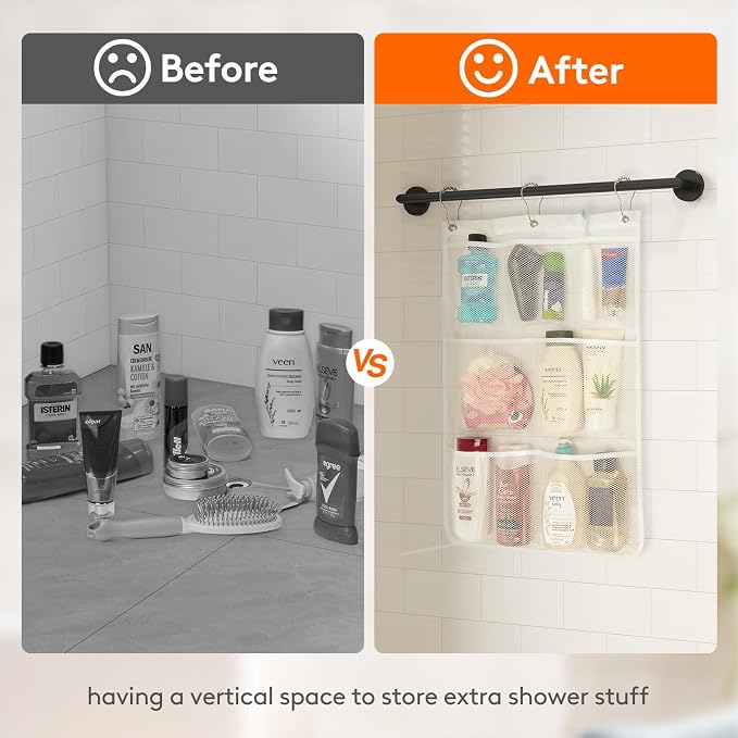 Lifewit Cruise Essentials Shower Caddy Must-Have, 7 Pockets Hanging Bathroom Organizer with Quick-Dry Mesh, Portable Shower Bag to Storage Soap, Shampoo, for RVing, Travel, Camping, White, 2 Packs - Image 7