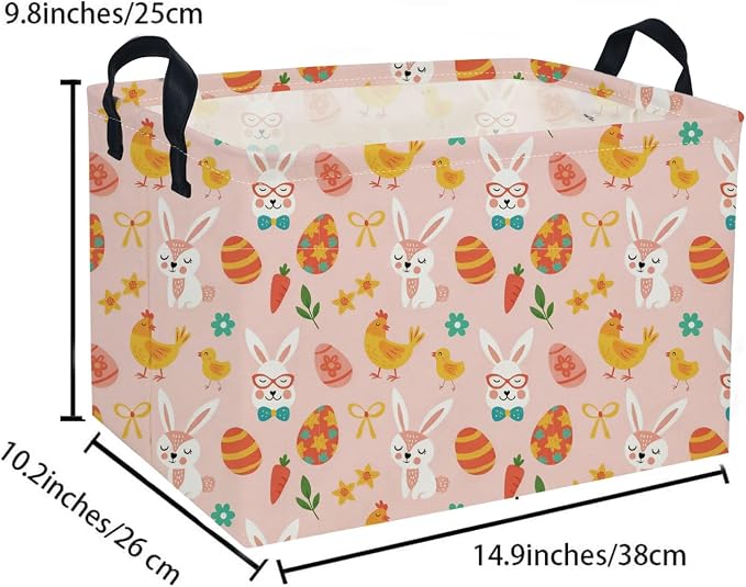 Rectangle Easter Baskets Kids Baskets Cute Storage Bin Organizer Box for Room Decor Gift Basket - Image 2