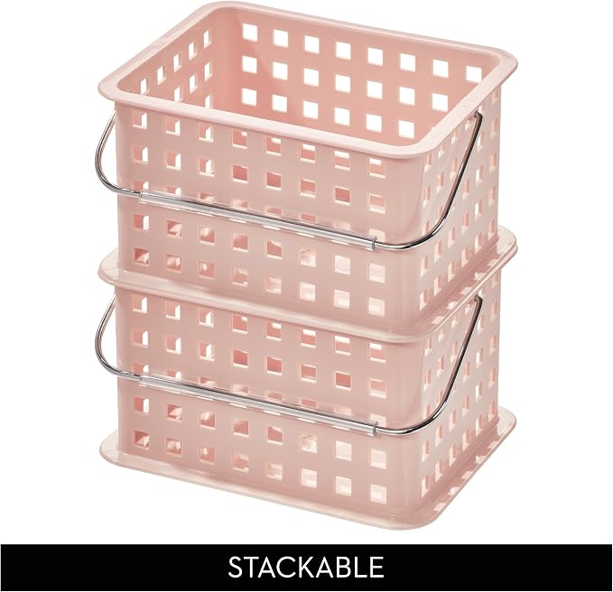 iDesign Small Shower Caddy with Handle, Portable Shower Organizer for Dorm or Bathroom, 3-Pack, Pink - Image 5