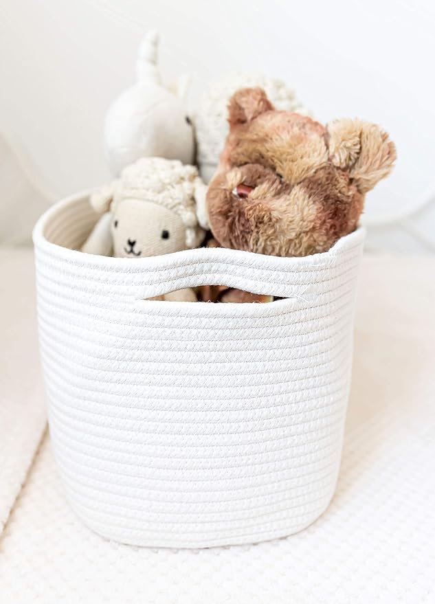 OrganiHaus Rope Baskets for Shelves - Set of 3 Woven Storage Baskets for Organizing, Closet & Toy Storage - Off-White - 15x9x10 - Image 7