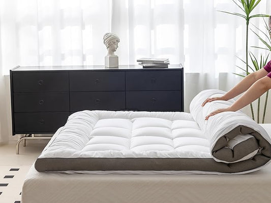 100% Cotton 2" Thick California King Mattress Topper - Luxurious Softness, Good for Back Pain, Revolutionary Cooling Technology, No-Slip Design, Mattress Pad