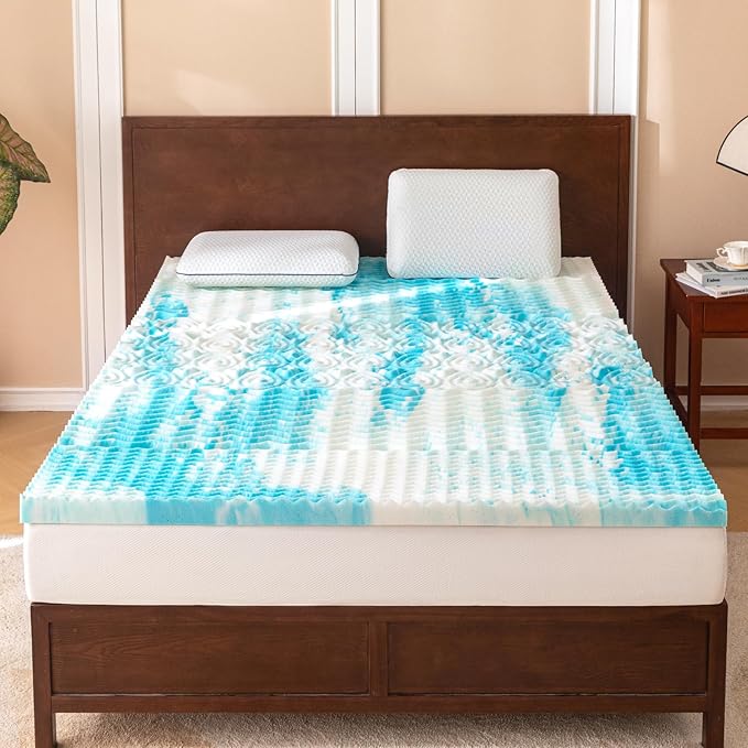 Mattress Topper Full - 2 Inch Gel Memory Foam Mattress Topper Full Size for Back Pain, CertiPUR-US Certified, Blue