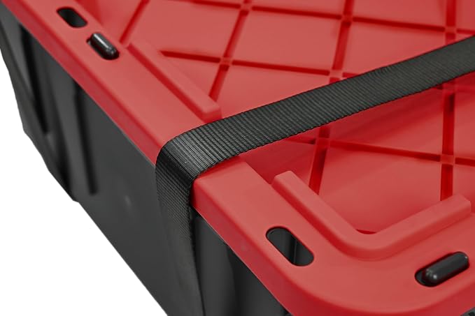 CX BLACK & YELLOW, XTRA TALL 27-Gallon Heavy Duty Tough Storage Container & Snap-Tight Lid, (28.5L x 19.4W x 15.2H), Weather-Resistant Design and Stackable Organization Tote [4 Pack] - Image 3