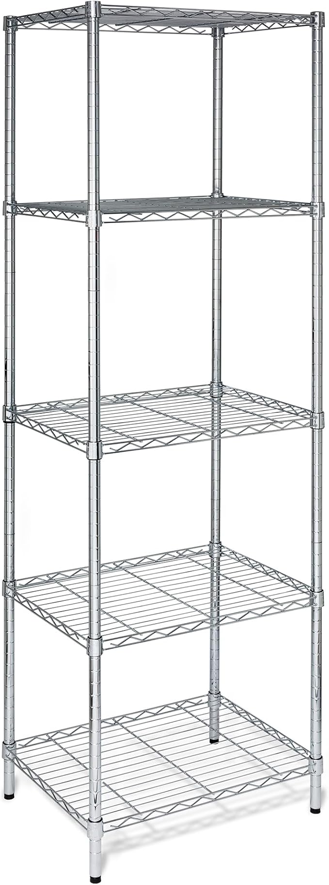 Honey-Can-Do 5-Tier Heavy Duty Adjustable Shelving Unit, 250-lb Per Shelf NSF Certified Metal Storage Rack, Chrome Wire Shelf for Kitchen Pantry Garage, 24 x 18 x 72 in - Image 4