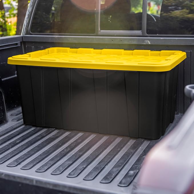 Sterilite 16-Pack Industrial Tote, Plastic Storage Container Bins with Lids, 38 Gallon - Heavy-Duty Organizing Containers for Closet, Bathroom, and Office - Image 5