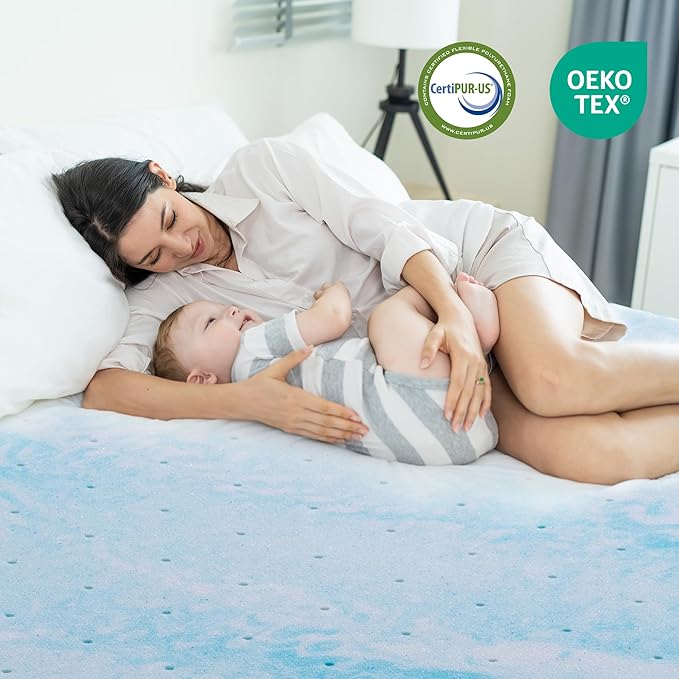 CH Charme House Mattress Topper 2 Inch King Size, Gel Infused Memory Foam Bed Topper for Back Pain Relief, Cooling Mattress Pad, CertiPUR-US Certified, 80×76"