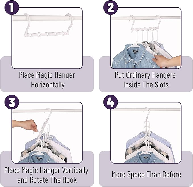 Mr. Pen Space Saving Hangers - 8 Pack White Space Saver Shirt Hangers, Clothes Organizer - Image 5