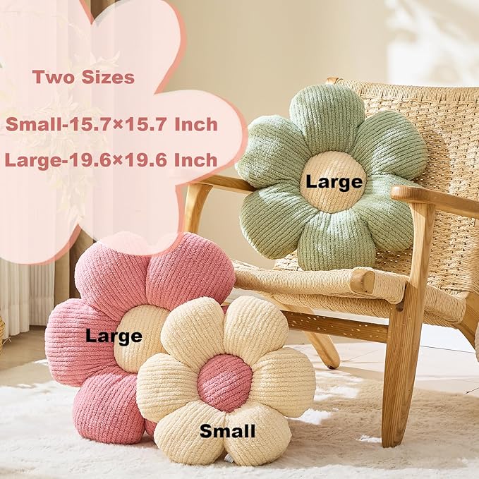 XIAIJIA Flower Pillow Flowers Shaped Pillow Cushion Decorative Daisy Pillow for Bed Cute Throw Pillow Flower Floor Pillow Soft Seat Cushion Purple Cushion 15.7"