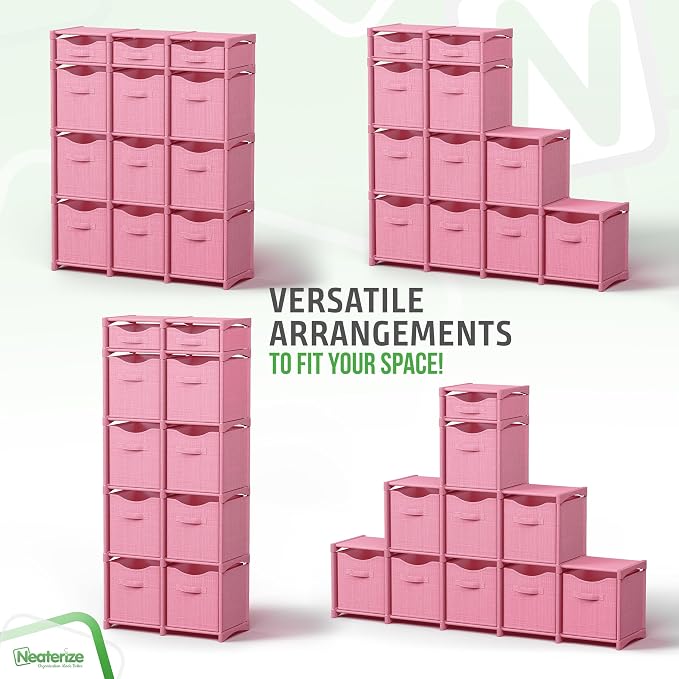 Cube Storage Organizer with Storage Bins Included - The Perfect Closet Organizers and Storage Solution. Includes 12 Storage Cubes, Great For Toy Storage, Closet Storage, Clothes Storage (Pink) - Image 5