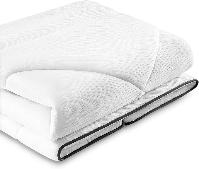 Maxzzz Twin Mattress Pad, Cooling Memory Foam Mattress Topper, Pillow Top Mattress Protector for 8-23'' Mattresses, White
