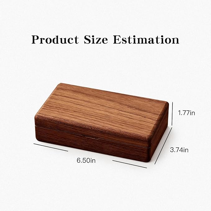 Small Wooden Jewelry Box | Versatile Mens Jewelry Box with Earring & Ring Organizer for Travel & Vanity Display - Image 2