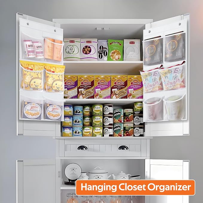 KIMBORA 2 Packs Narrow Over the Door/Wall Shoe Organizer Cruise, Small Hanging Shoe Rack for Closet with Clear Mesh Pocket for Bathroom, RV, Pantry, Camping (White) - Image 3