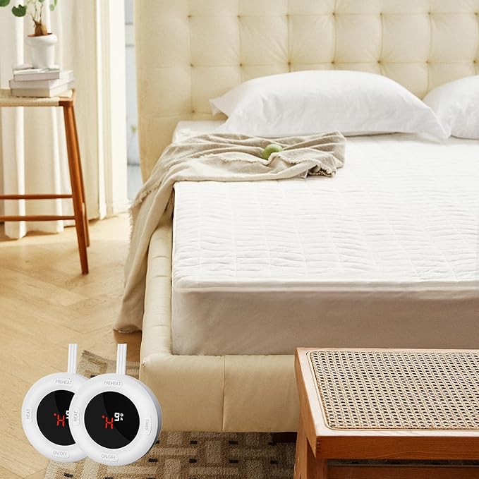 Electric Mattress Pad King Size 78"x80"- Electric Mattress Pad Dual Control with 10 Heat Settings & 10 Hour Auto Off,Fit up to 18" Deep Pocket,ETL