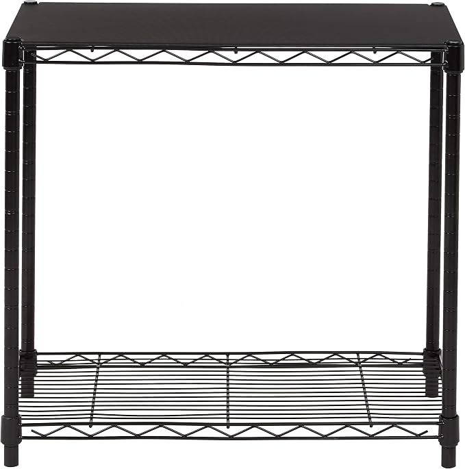Amazon Basics 2-Shelf Stackable Storage, 13.3" D x 23.2" W x 22.2" H, Black - Image 4