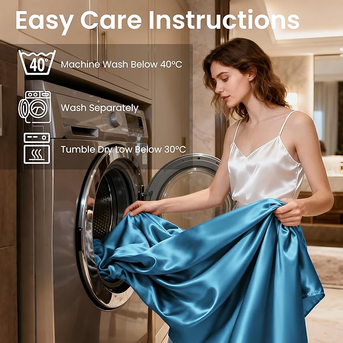 Love's cabin Full Size Satin Sheet Sets - 4 Piece Teal Silky Satin Sheet Set Full with Deep Pocket, Luxury Silk Feel Satin Bed Sheets Full Bedding Set (1 Flat Sheet,1 Fitted Sheet,2 Pillow Cases)