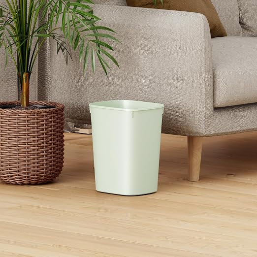 CEROELDA Bathroom Trash Can with Lid, 10L/2.6 Gal Small Garbage Can with Press Top Lid, Slim Plastic Waste Basket for Toilet, Office, Bedroom(Green) - Image 6