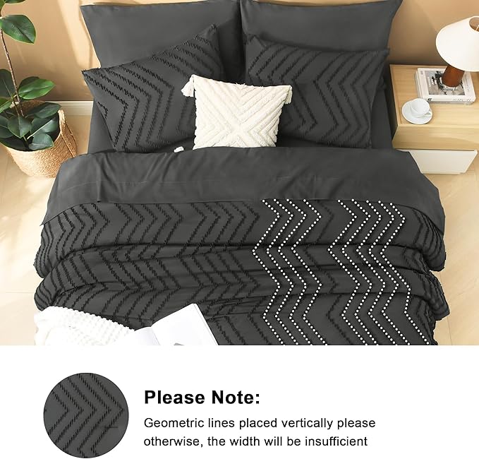 Litanika Dark Grey California King Size Comforter Set with Sheets - 7 Pieces Bed in a Bag California King Tufted Complete Bedding Sets with Comforter, Sheets, Pillowcases & Shams