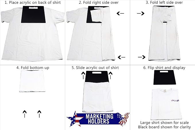 Marketing Holders Shirt Folding Board 11" x 12" Clear Acrylic Retail Shops Department Stores Laundromats Folding Tool Helpful Precise Neat Stackable - Image 4