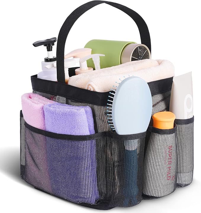 EUDELE Mesh Shower Caddy Portable for College Dorm Room Essentials, Shower Caddy Dorm with 8-Pocket Large Capacity for Beach, Swimming, Gym, Travel essentials by EUDELE
