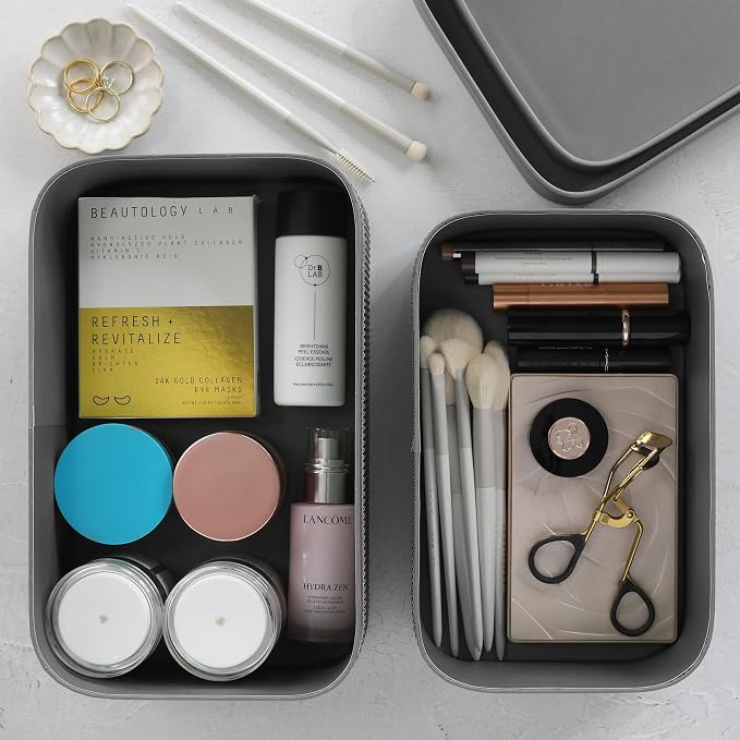 Decorative Storage Boxes with Lids – Set of 2 Beautiful Fluted Cardboard Organizer Bins for Your Home Bookshelf Decor to Safely Store Your Documents, Memory Box Items and Other Keepsakes in Style - Image 6
