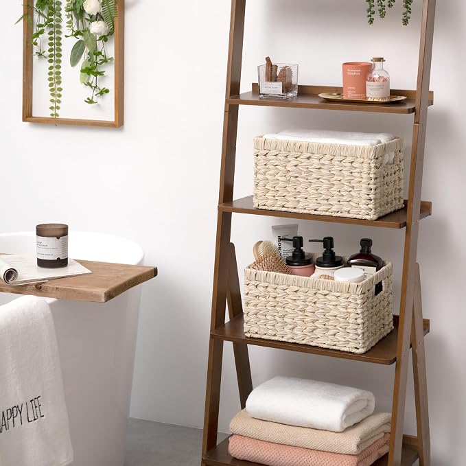 GRANNY SAYS Storage Baskets for Organizing, Wicker Storage Basket for Shelf, Wicker Basket for Organization, Waterproof Basket for Living Room, Decorative Basket for Pantry and Entryway, 2-Pack - Image 2
