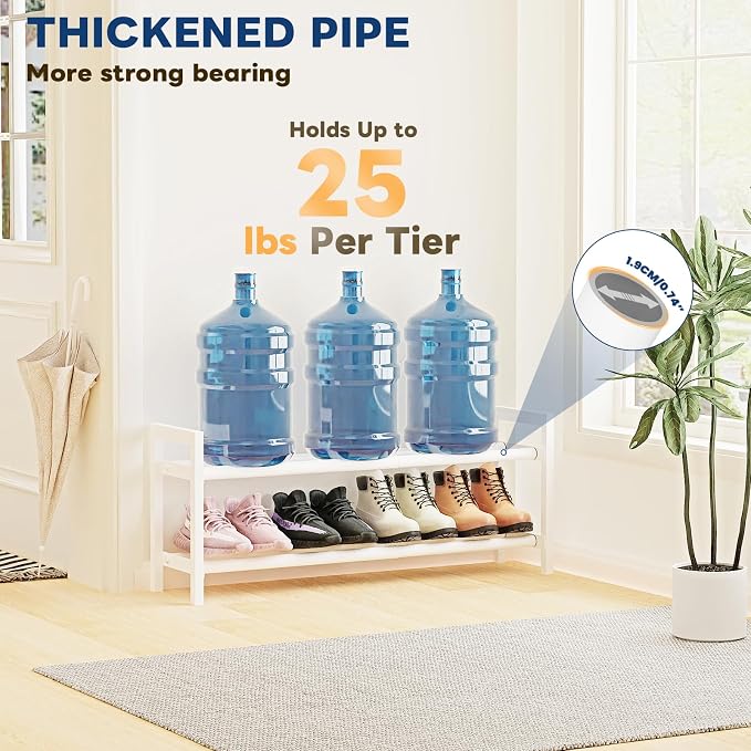 Mavivegue Expandable Shoe Rack, 2-Tier Adjustable Shoe Organizer, Shoe Shelf for Closet, Entryway, Front Door - Image 5