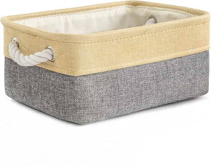 TheWarmHome Small Storage Bins Basket - Small Storage Baskets for Organizing Shelves, Fabric Storage Cubes Organizer for Changing Table Clothes Shoes Sock Towel Dog Toy,Decorative Basket Gift by TheWarmHome