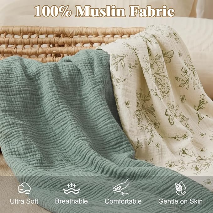 Basumee Muslin Bassinet Sheets for Baby Girl Boy 2 Pack Soft Breathable Baby Bedside Bassinet Fitted Sheets with Bottom Elastic Band Mattress Cover for Rectangle Oval Hourglass Bassinets