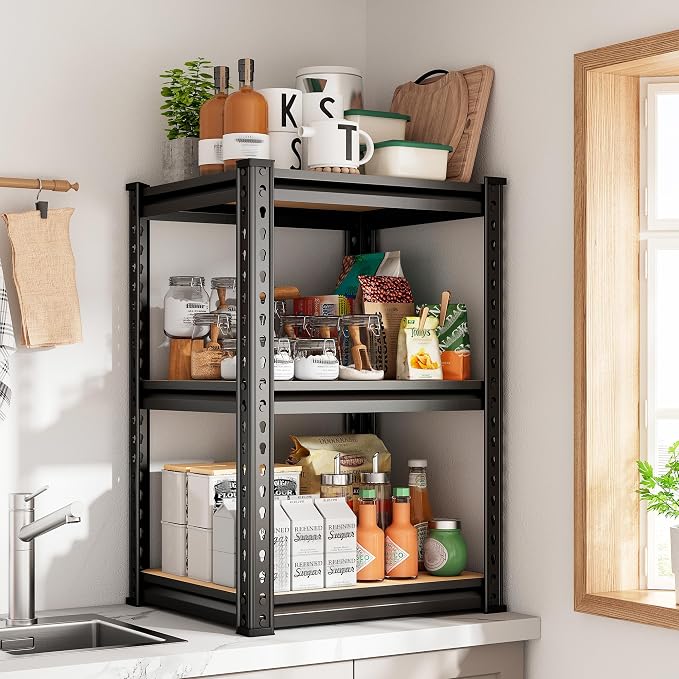 REIBII Storage Shelves 6 Tier Garage Shelving, Adjustable Shelving Units Loads 2250LBS, Narrow Shelves Units and Storage for Kitchen, Pantry, Garage, Closet, Basement, 16" W x 16" D x 72" H - Image 2