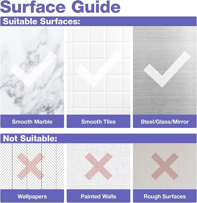 KINCMAX 2-Pack Strong Sticky Waterproof Heavy-Duty Wall Adhesives, Shower Caddy Adhesive Replacement Stickers, No-Trace Wall Adhesives Hook Strip for Shower Caddy, Kitchen Racks, Bathroom Shelf - Image 7