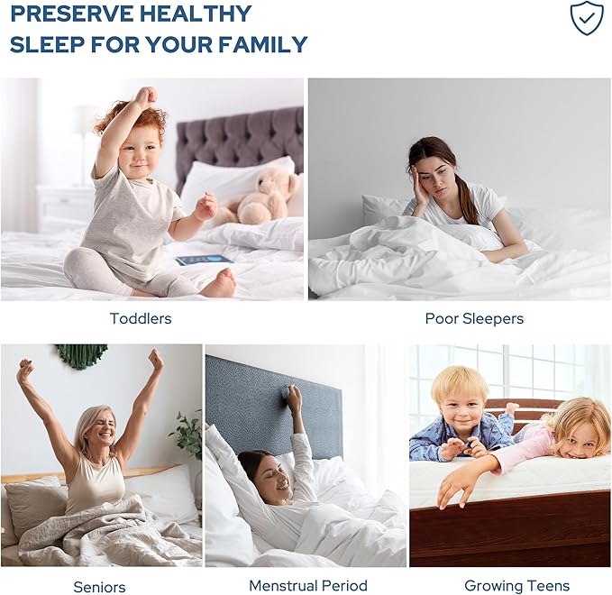 BEDLORE 2 Pack Waterproof Mattress Protector, Queen Size Pad Noiseless with Deep Pocket Fitted for 6"-18", Soft Breathable Dirt Proof Bed Mattress Cover Washable for Home, Bedroom, Hotel (Navy Blue)