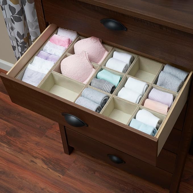 Household Essentials Brown 723-1 Deep 9 Section Drawer Organizer Box for Storage | 12 in x 12 in 3.13 - Image 6