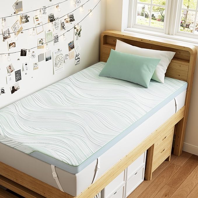PERLECARE Firm Mattress Topper Twin XL- 3 Inch Bamboo Memory Foam Mattress Topper for Pressure Relief, Bed Topper Suitable for Side Sleepers and Back Sleepers, Removable & Washable