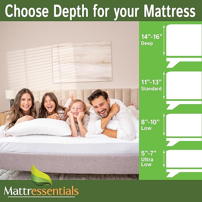 Zippered Full Mattress Protector (11"-13" Depth) - Bed Bug Waterproof Mattress Cover, Premium Quality Hypoallergenic Encasement White