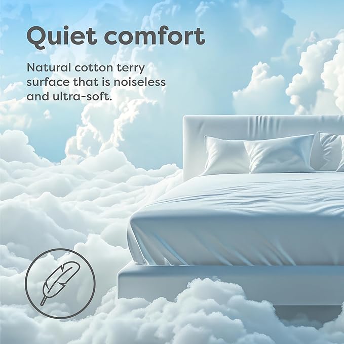 HOSPITOLOGY PRODUCTS FullXL Mattress Protector Hypoallergenic Natural Cotton - Waterproof - Fitted Cover - Machine Washable - 54" W x 80" L