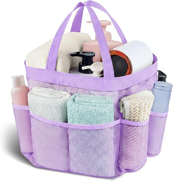 Attmu Mesh Shower Caddy Portable, Quick Dry Hanging Shower Tote Bag for College Dorm Room Essentials, Large Capacity Caddy Dorm for Bathroom Gym Swimming by Attmu