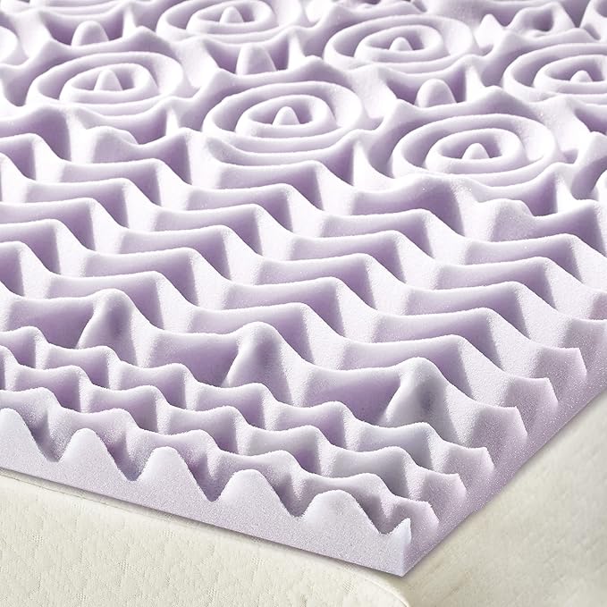 Mellow 1.5 Inch 5-Zone Memory Foam Mattress Topper, Soothing Lavender Infusion, Full