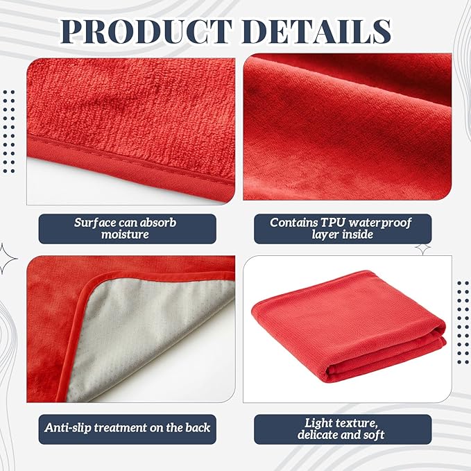Couples Waterproof Mat Lover Reusable Stainproof Blanket Quiet Easy Use Mattress Protector for Adult Multi Functional Bed Sheet Couple Messy Play Pleasure Comfort(80 x 80 in,Red,1 Pcs)