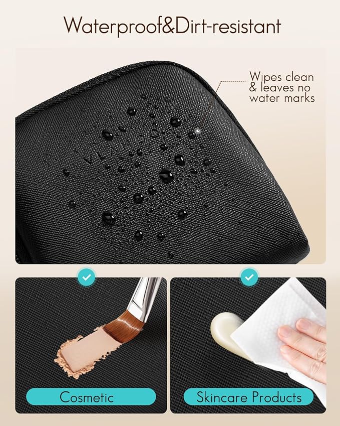 VLANDO Mini Jewelry Travel Case,Jewelry Pouch Bags with Zipper, Velvet Jewelry Organizer Storage Bag for Bracelet Rings Earring Travel Essentials Gifts for Women Girl - Black - Image 5