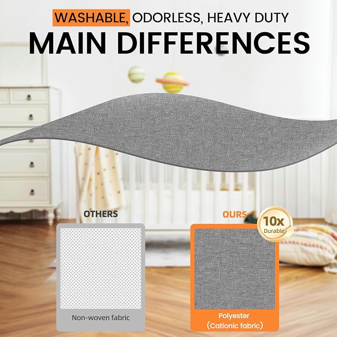 Criusia 3 Pack Sock Underwear Drawer Organizer Dividers, 64 Cell Fabric Foldable Dresser Organizer for Closet Organizers and Storage Boxes for Organizing Socks, Underwear, Ties (16+24+24 Cell, Gray) - Image 4