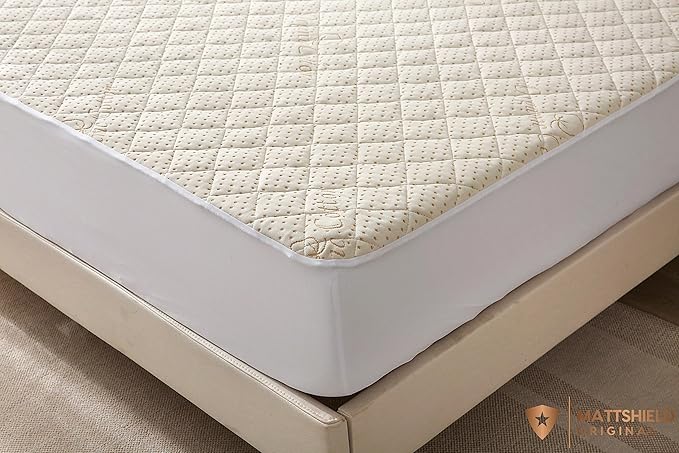 Crib Luxury Quilted Organic Mattress Protector Pad - Certified Organic Cotton, Waterproof Skin-Friendly Breathable Mattress Cover - Premium 380 GSM Comfort - Jersey Cotton Skirt