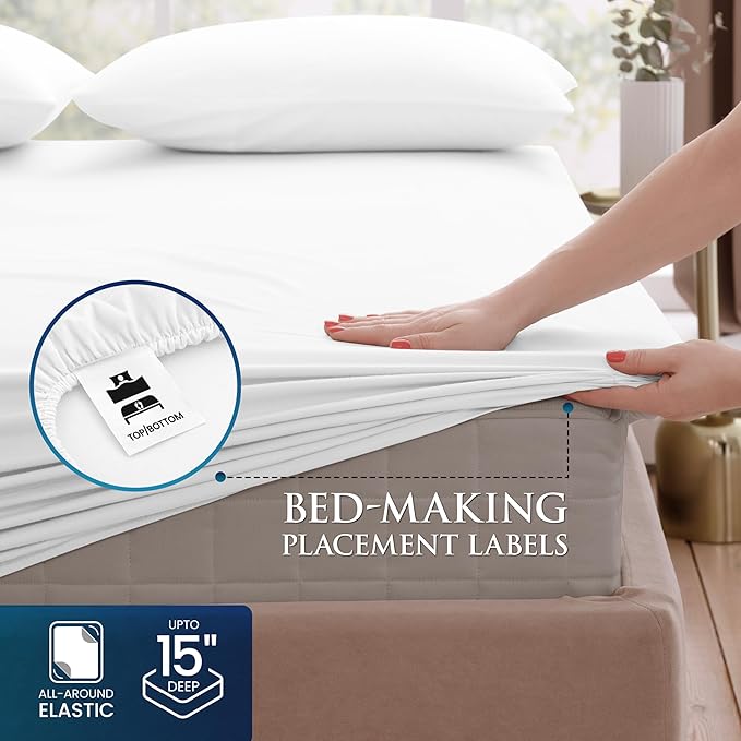 Utopia Bedding King Size 4 Piece Sheet Set - Brushed Microfiber - Soft Bed Sheets for King Size Bed - Includes 1 Fitted, 1 Flat, & 2 Pillow Cases - Deep Pocket (White)