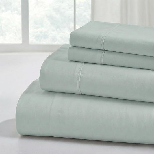 Modern Threads Soft Microfiber Solid Sheets - Luxurious Microfiber Bed Sheets - Includes Flat Sheet, Fitted Sheet with Deep Pockets, & Pillowcases Smoke Twin