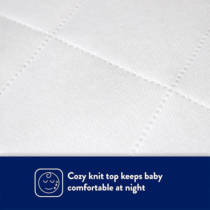 Kolcraft Fitted Waterproof Baby Infant Crib Mattress Protector Pad and Toddler Bed Cover, Durable and Comfortable Topper, Machine Washable and Dryer Friendly Bedding, 52” x 28”- White