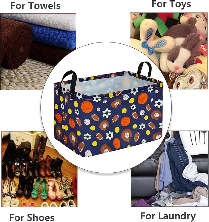 MAIZMZ Kids Hamper Storage Bins Organizer Toy Box Laundry Basket Large Canvas Collapsible Chest for Home/Dorm/Kitchen/Pet/Office/Closet/Shelf/Gift Baskets - Image 6