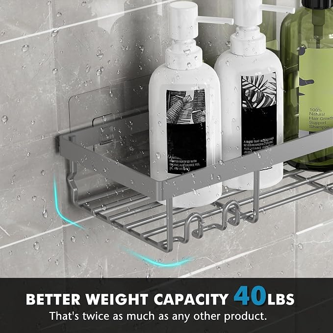 Moforoco Adhesive Shower Caddy Organizer Shelves Rack - 5 Pack Corner Bathroom Storage Organization, Home & Kitchen Decor Inside RV Accessories, Hanging First Apartment Household Camper Essentials - Image 3